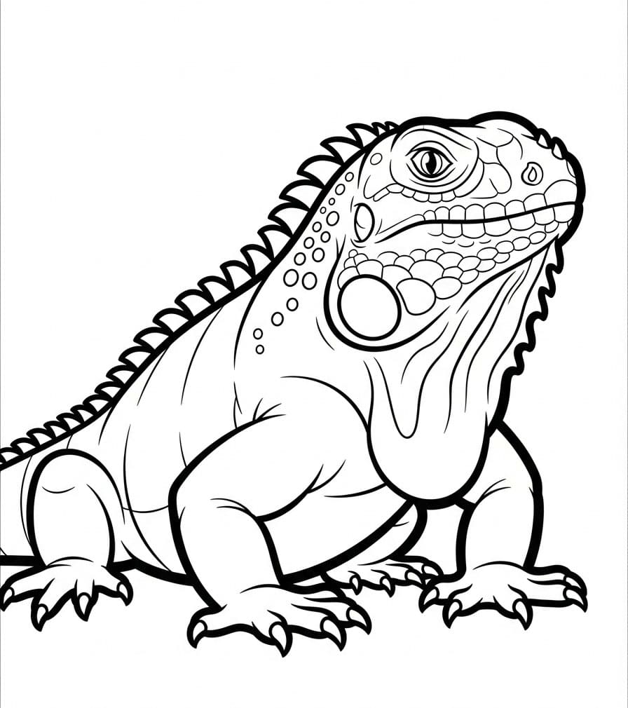 Schizzo di iguana da colorare Schizzo di iguana da colorare