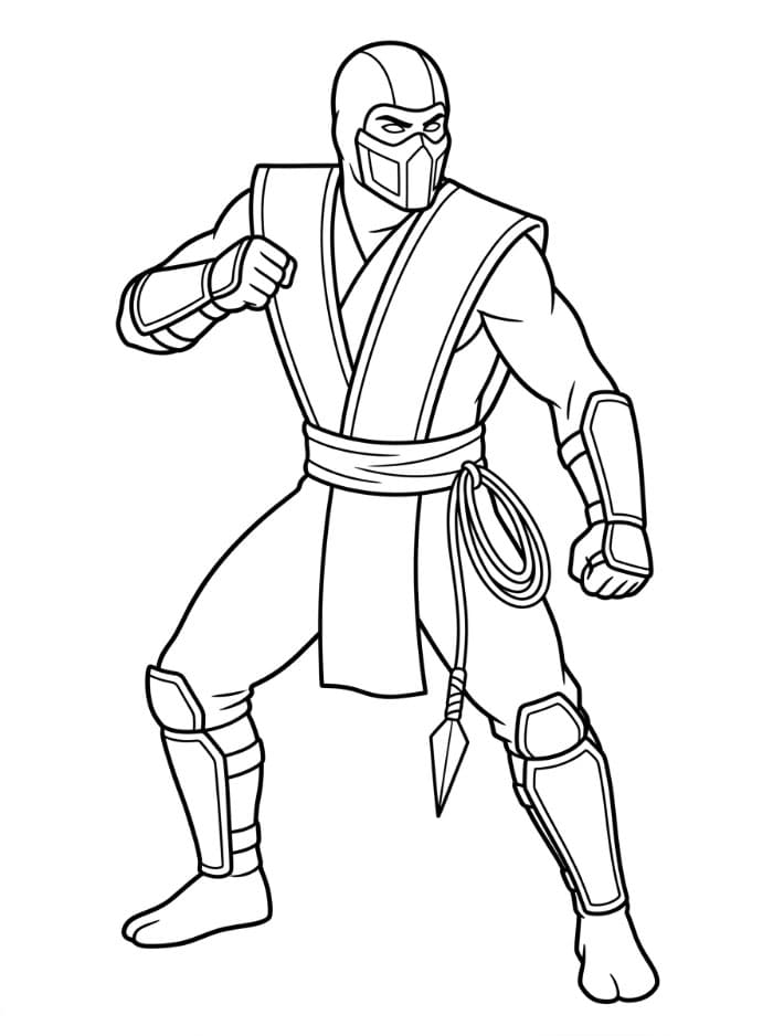 Scorpion Mortal Kombat da colorare