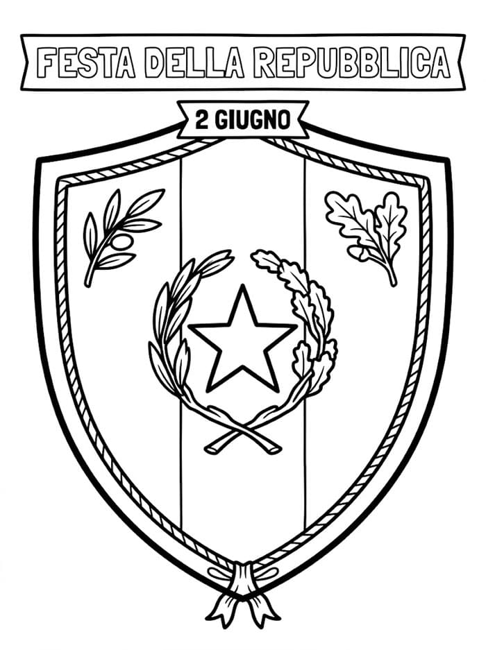 Scudo della Festa della Repubblica da colorare