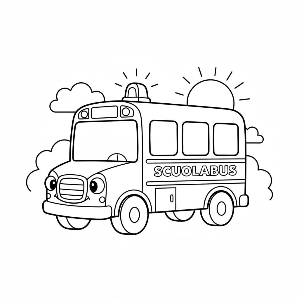 Scuolabus è estremamente semplice da colorare