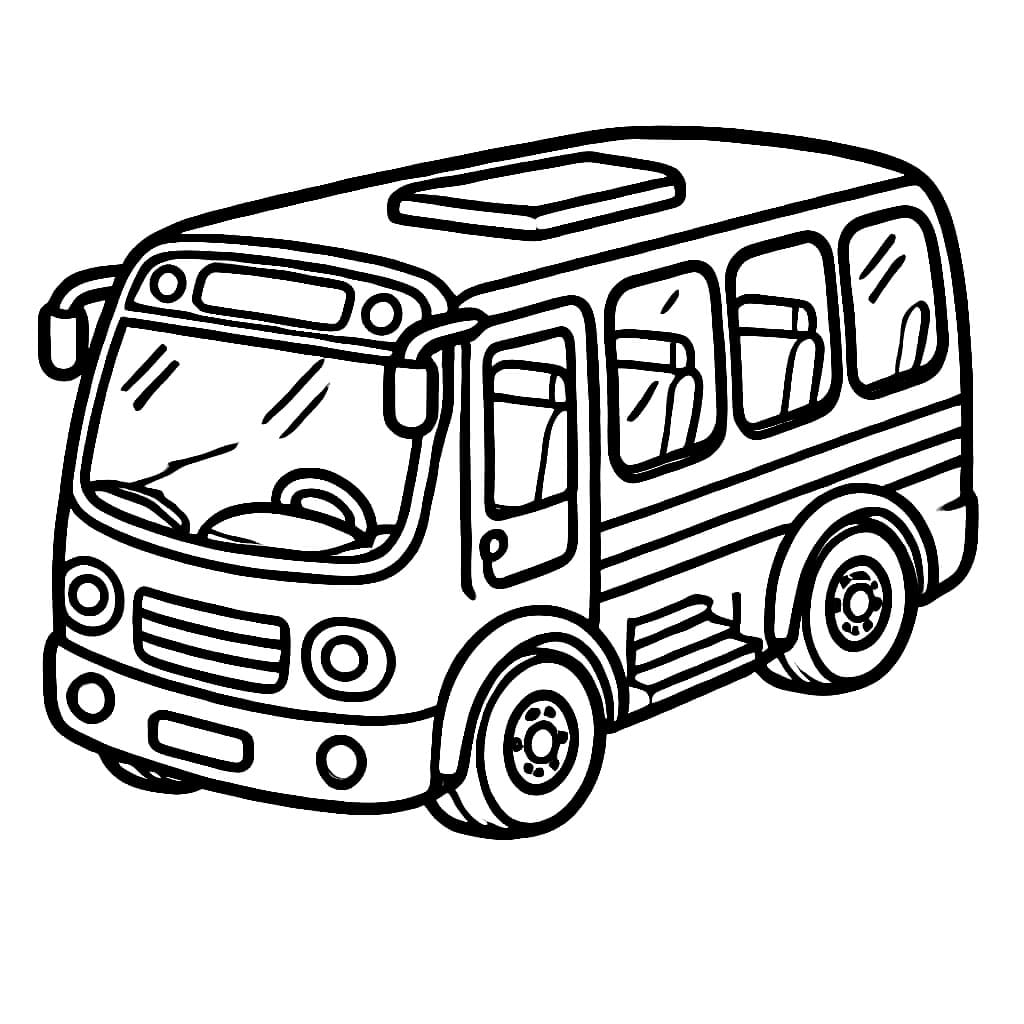 Scuolabus facile e gratuito da colorare