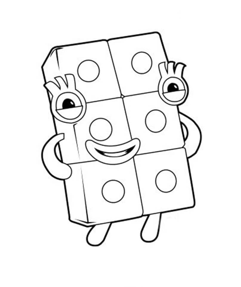 Sei Numberblocks da colorare