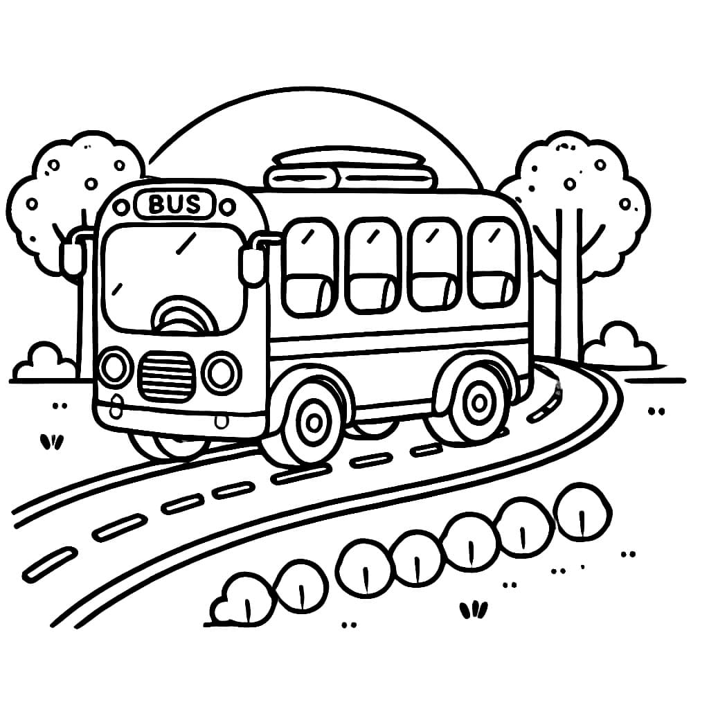 Semplice ScuolaBus gratuito da colorare