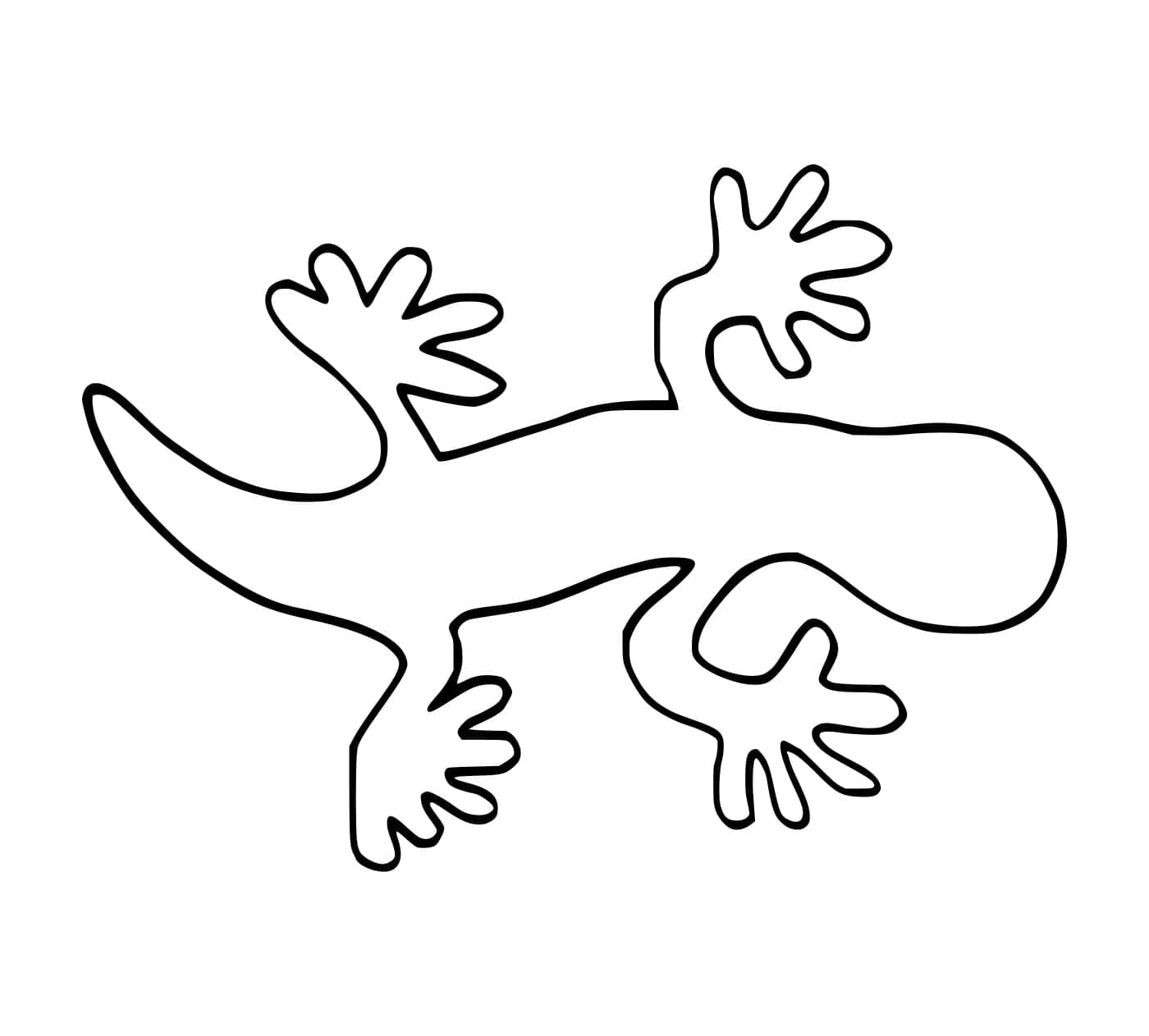 Semplice contorno di geco da colorare