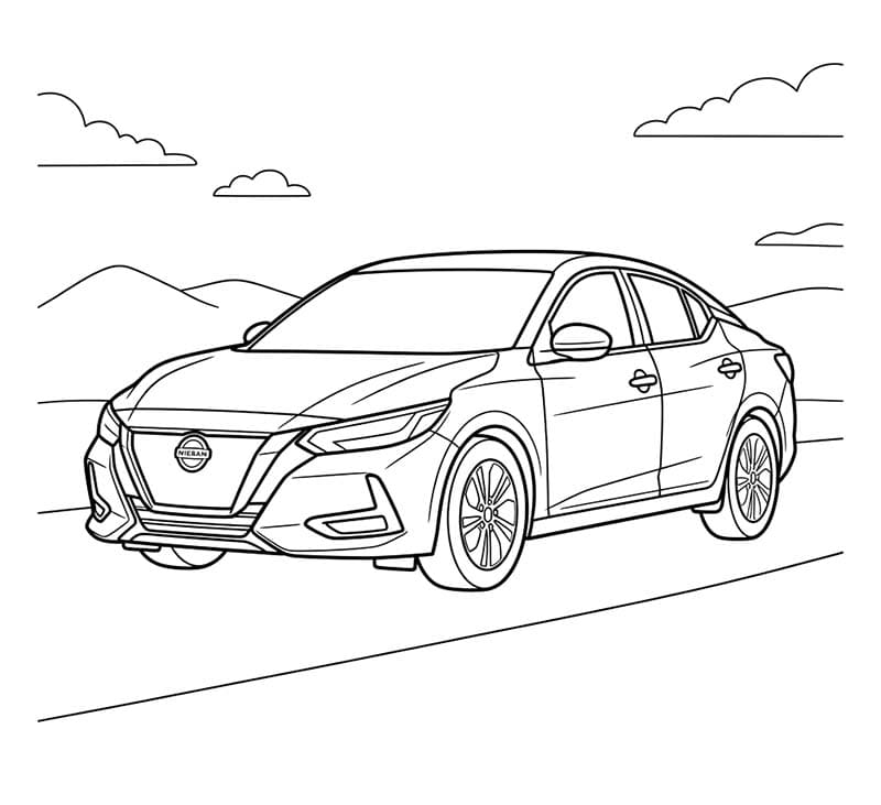 Semplice di Nissan da stampare da colorare
