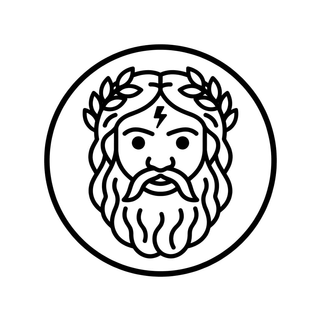 Semplice icona della testa di Zeus da colorare