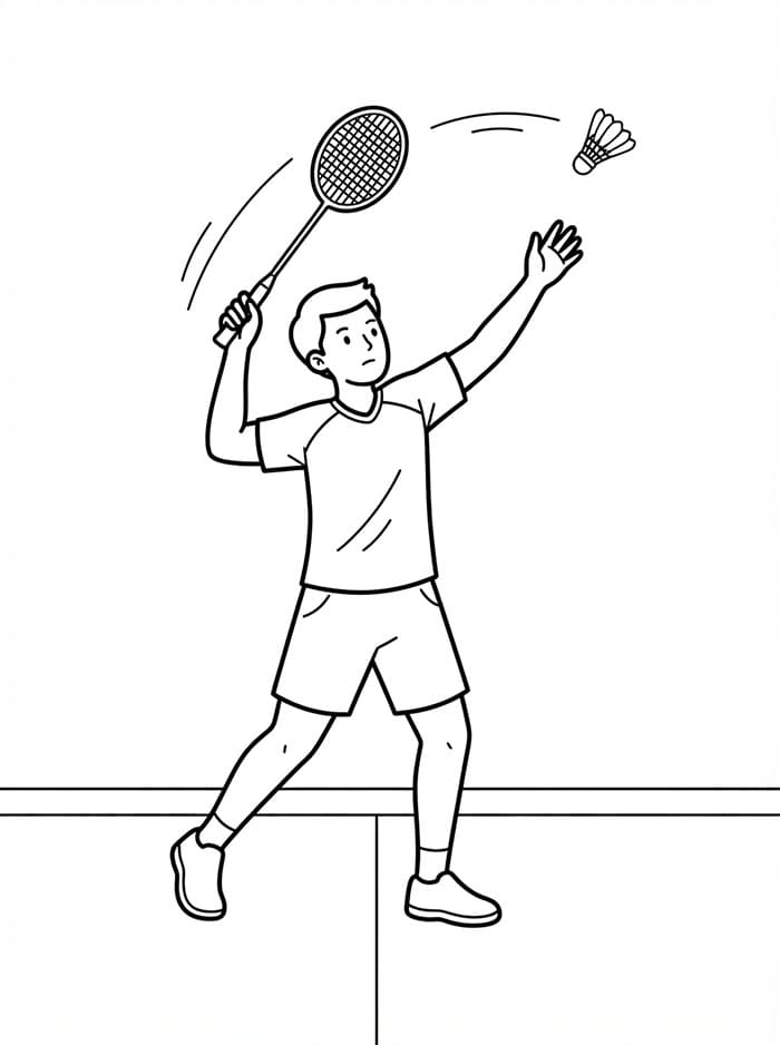 Servizio alto a badminton da colorare