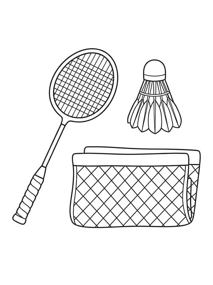 Set da badminton da colorare