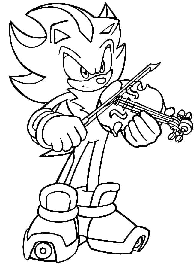 Shadow Sonic che suona il violino da colorare
