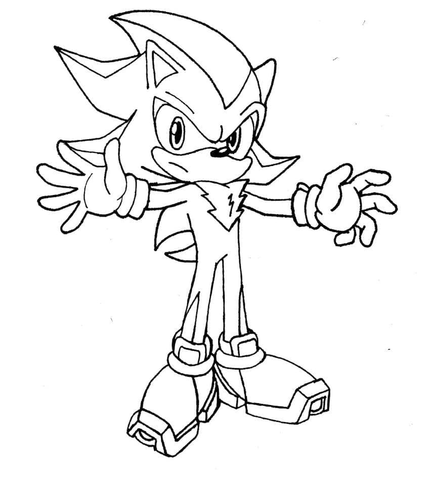 Shadow Sonic da stampare gratis da colorare