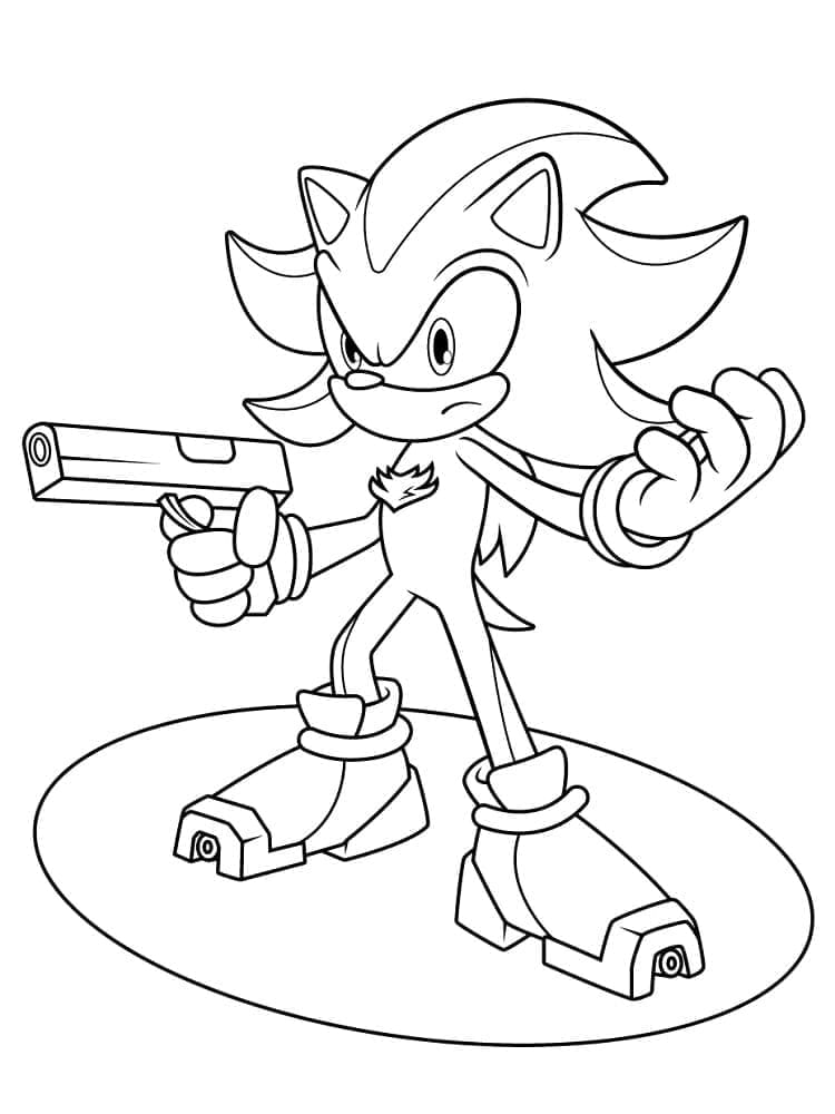 Shadow Sonic e pistola da colorare