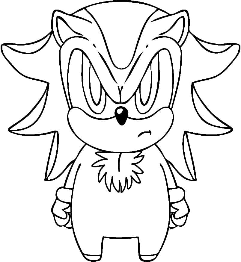 Shadow Sonic in versione chibi da colorare