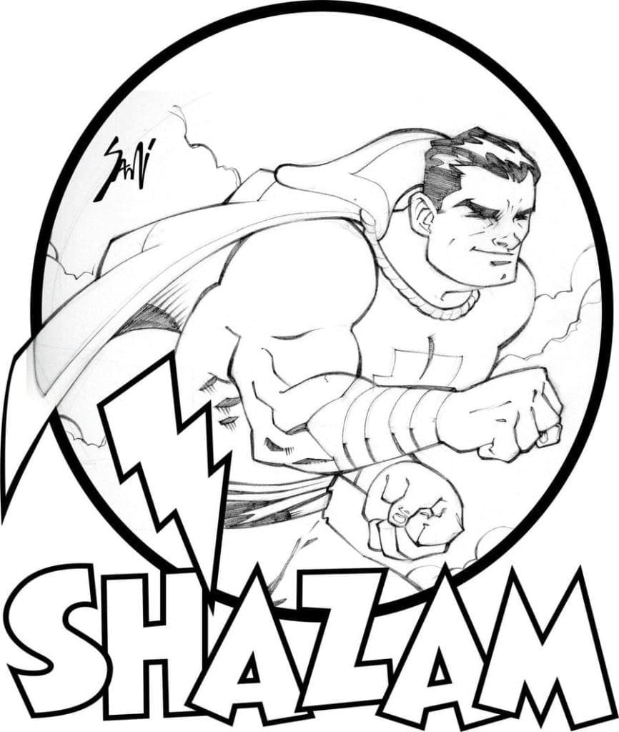 Shazam Printable da colorare
