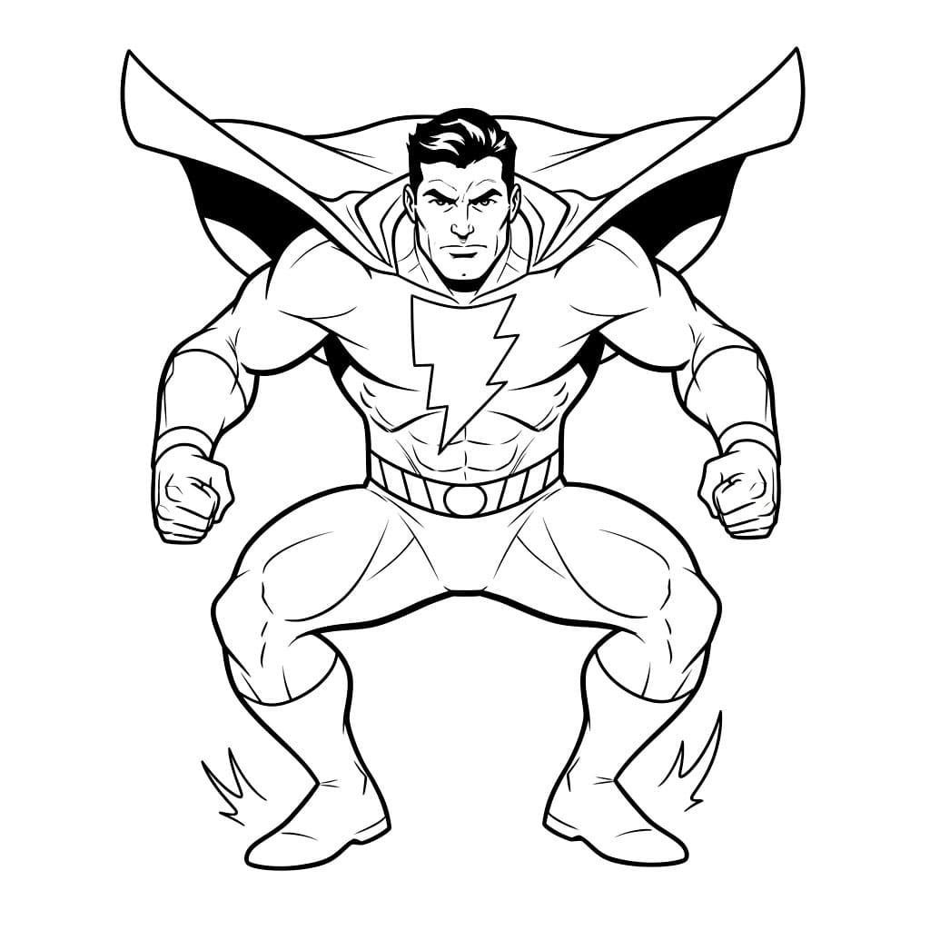 Shazam atterra da colorare