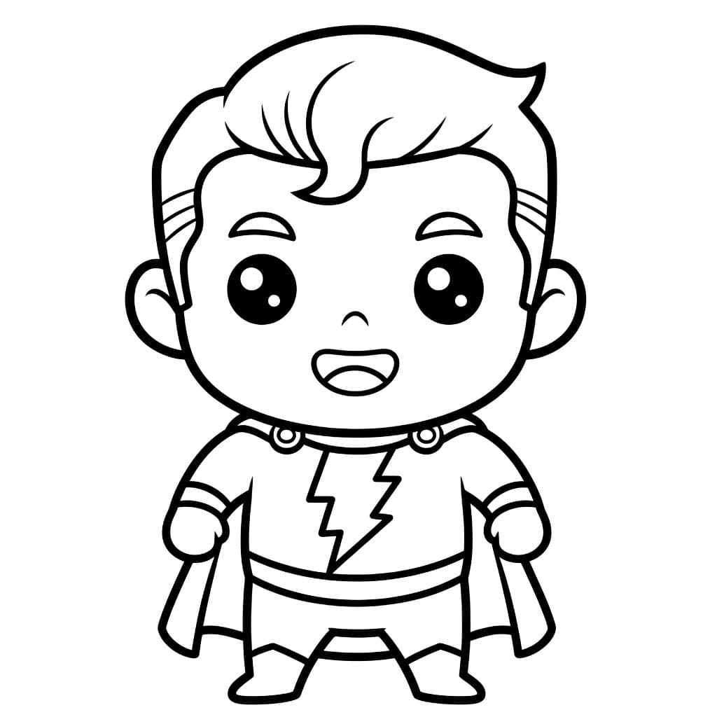 Shazam chibi carino da colorare