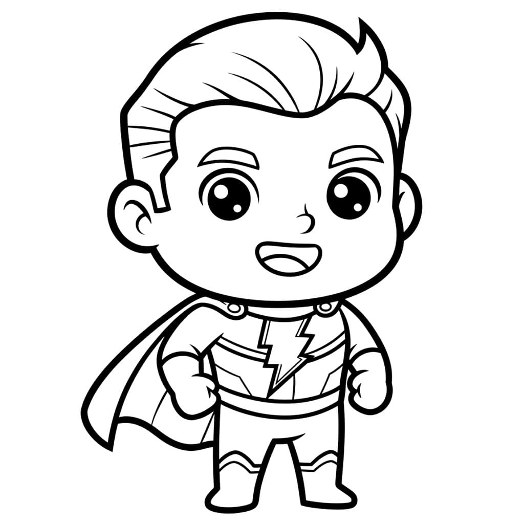 Shazam chibi da colorare