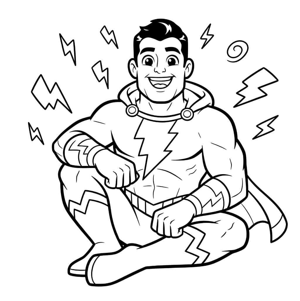 Shazam divertente da colorare