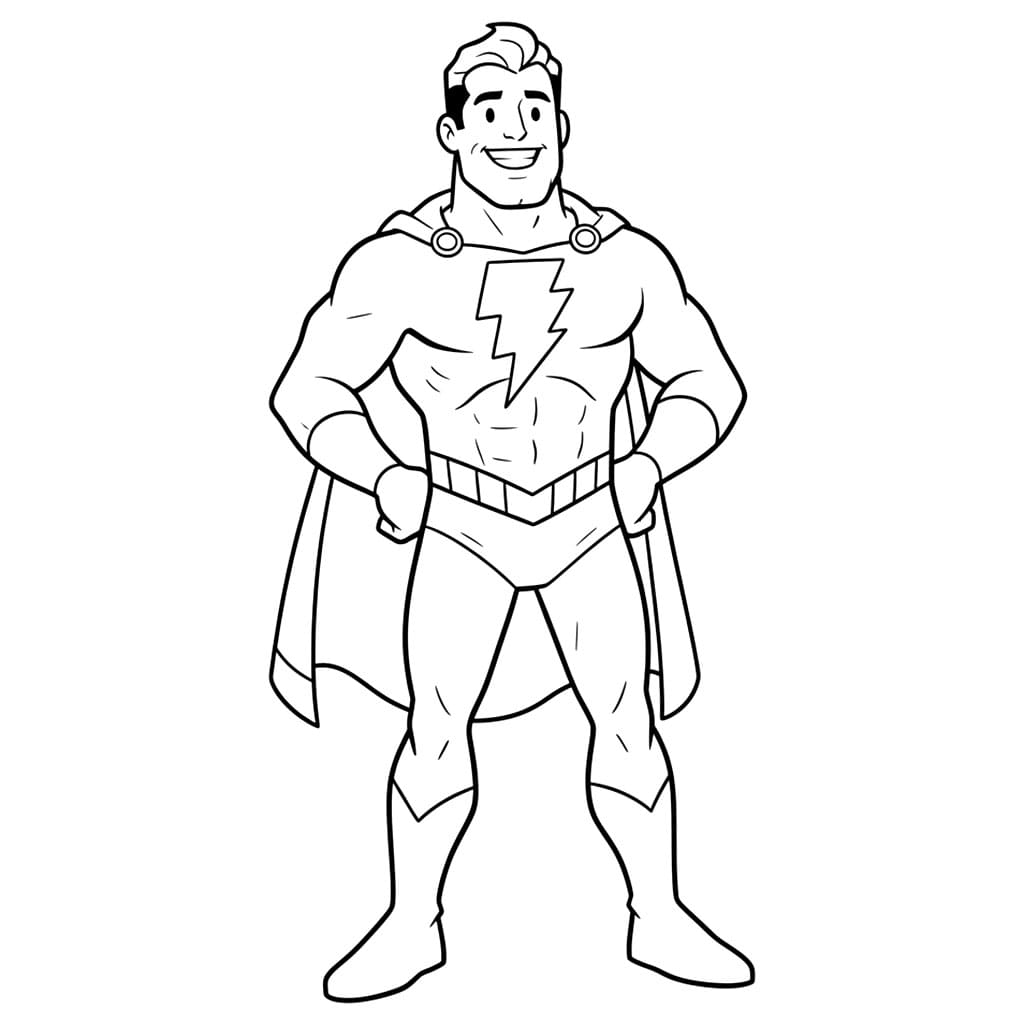 Shazam felice da colorare