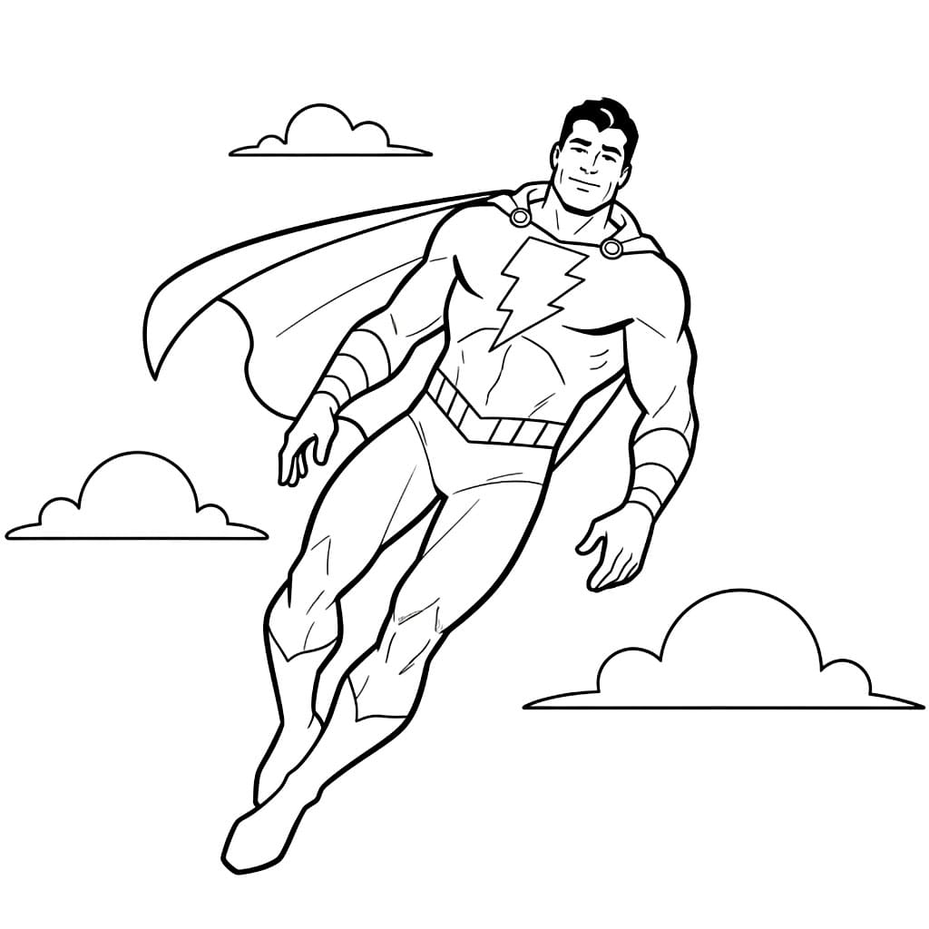 Shazam fluttua da colorare