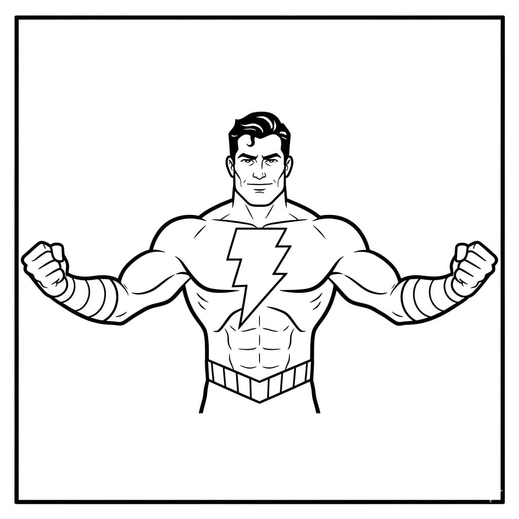 Shazam frontale da colorare