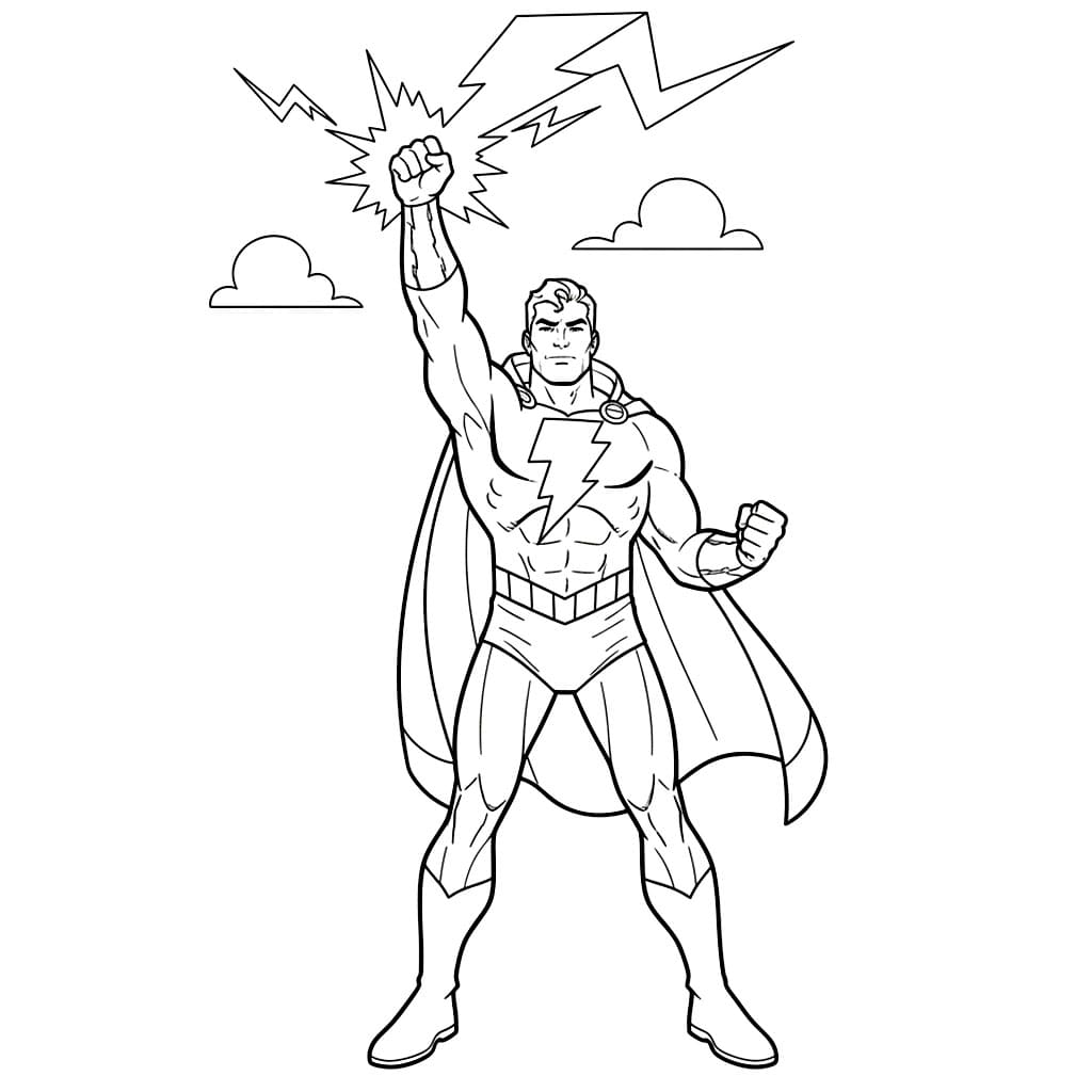 Shazam fulmine da colorare