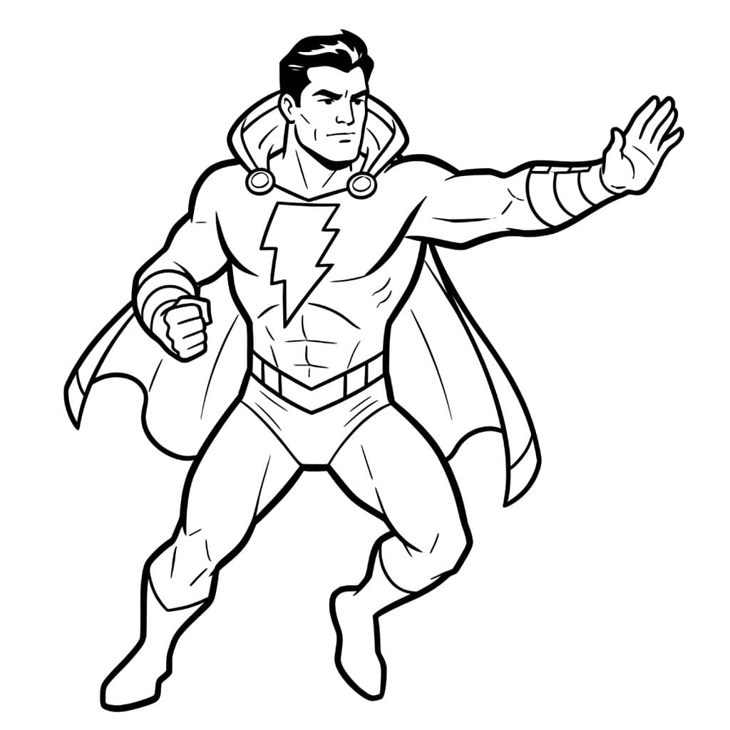 Shazam gira da colorare