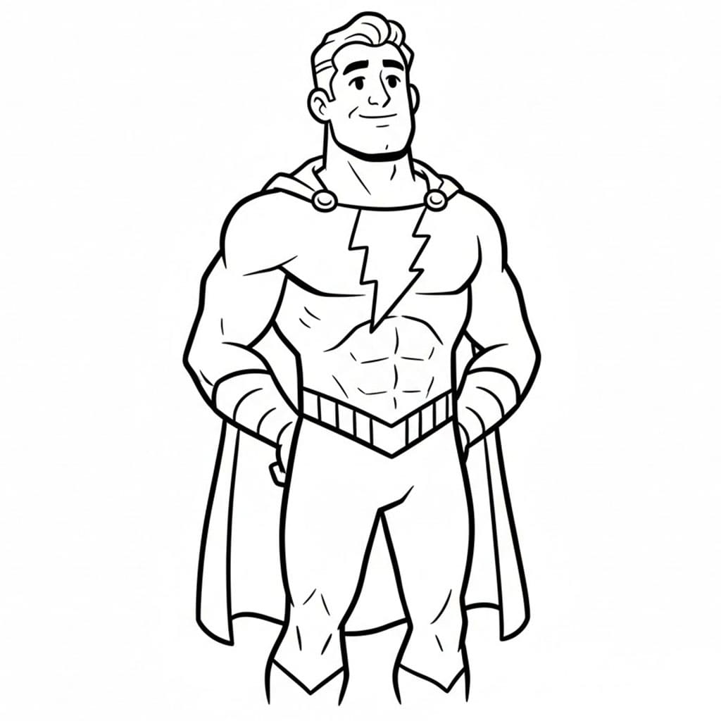 Shazam guarda in alto da colorare