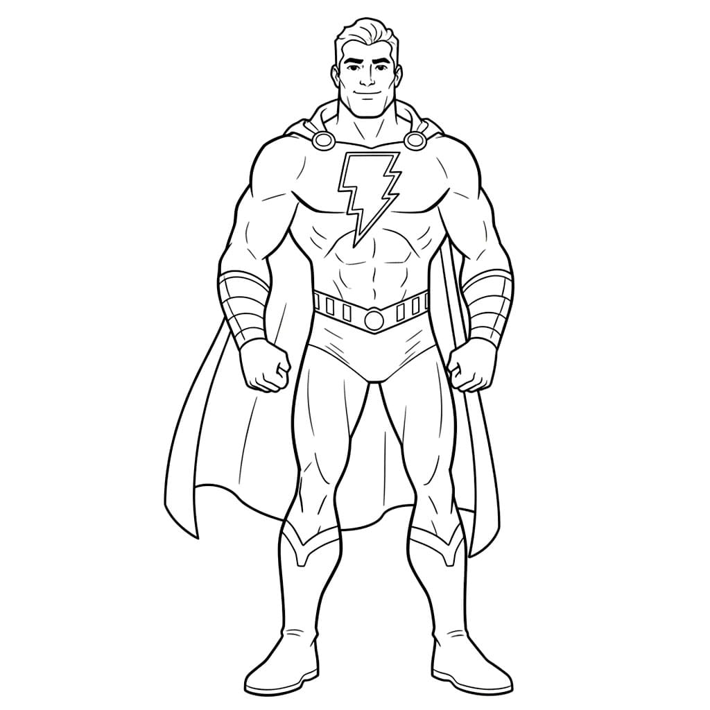 Shazam in piedi da colorare