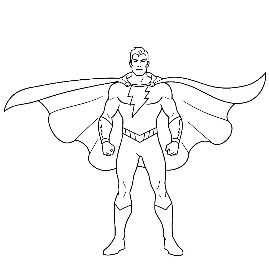 Shazam mantello da colorare