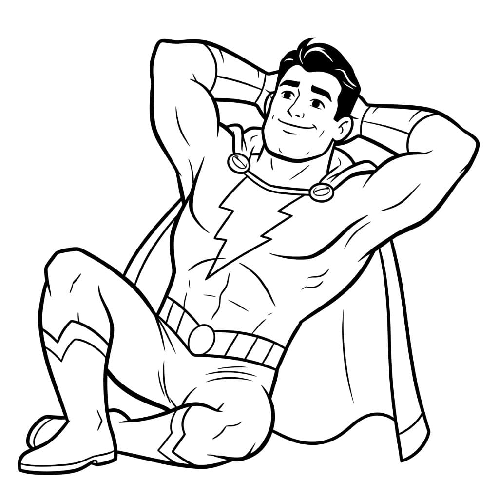 Shazam riposa da colorare