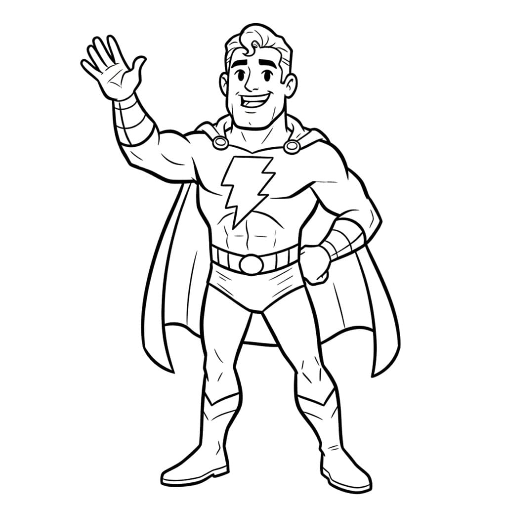 Shazam saluta da colorare