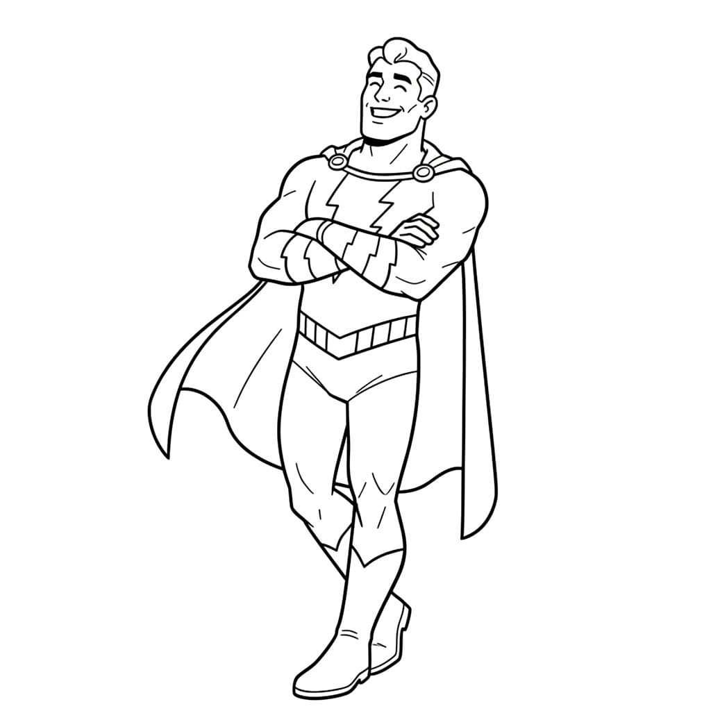 Shazam sorriso da colorare