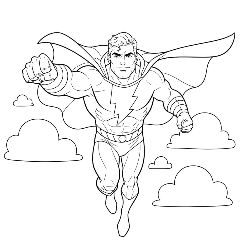 Shazam vola da colorare