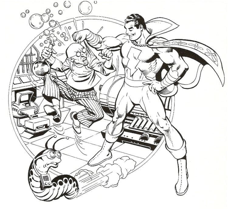 Shazam vs Villain da colorare