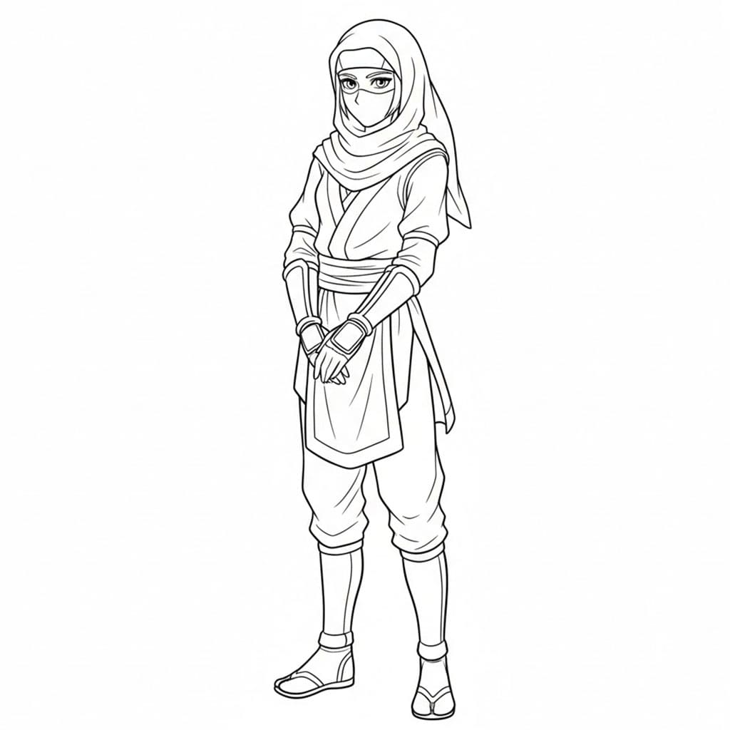 Sheik in piedi da colorare