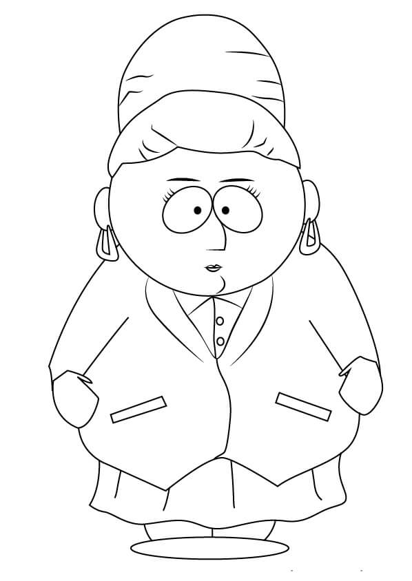 Sheila Broflovski from South Park da colorare