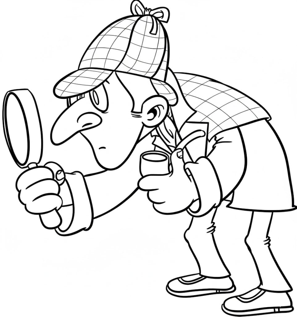 Sherlock Holmes Detective Intelligente da colorare
