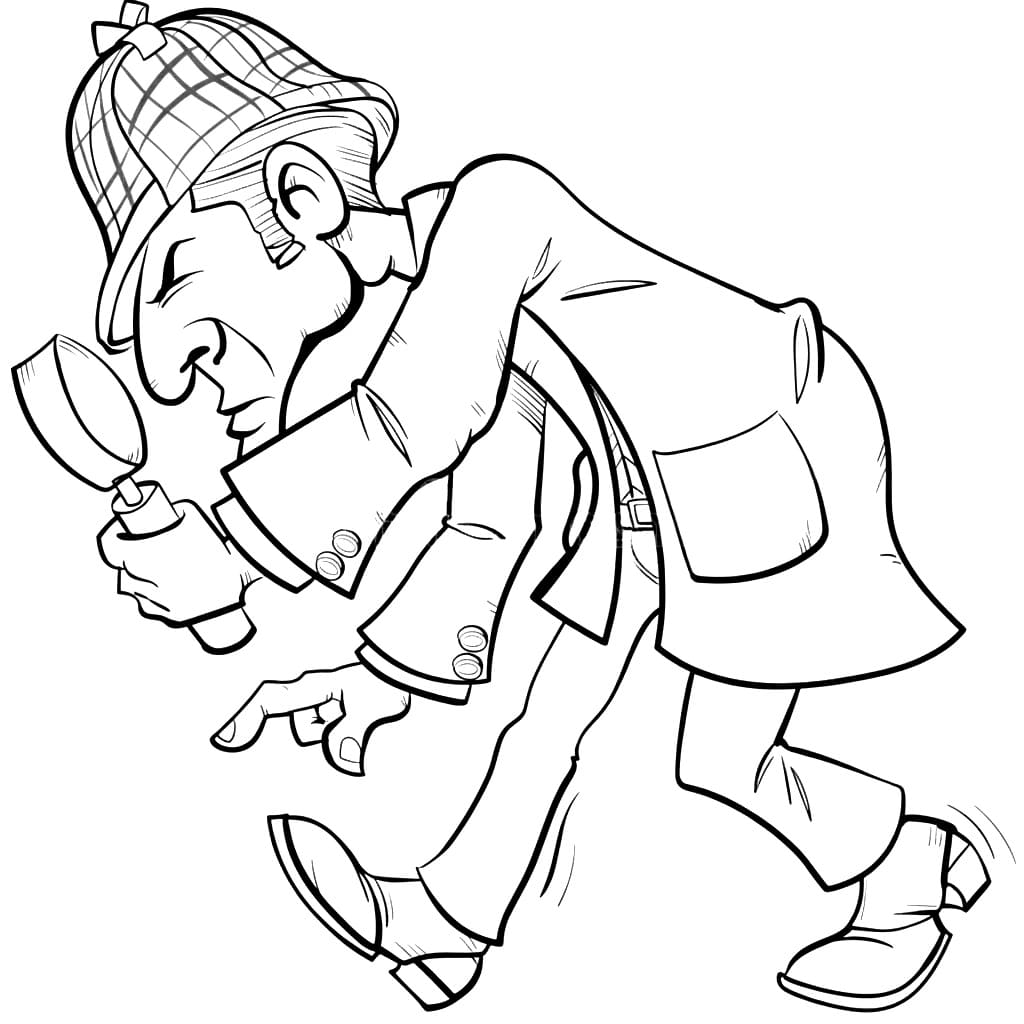 Sherlock Holmes alla ricerca di da colorare