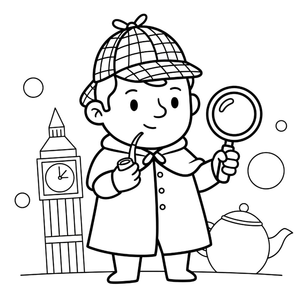 Sherlock Holmes carino da colorare