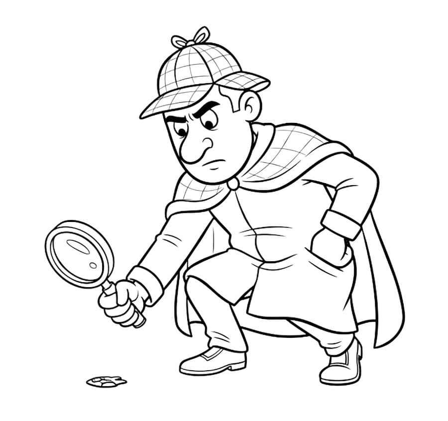 Sherlock Holmes cerca da colorare