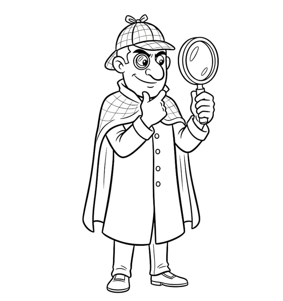Sherlock Holmes osserva da colorare