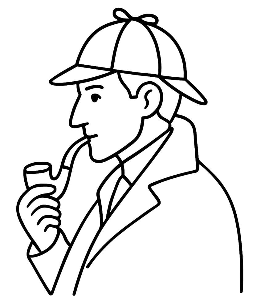 Sherlock Holmes pensa da colorare