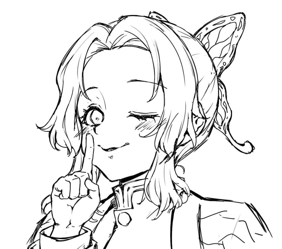 Shinobu Kochou da Demon Slayer da colorare