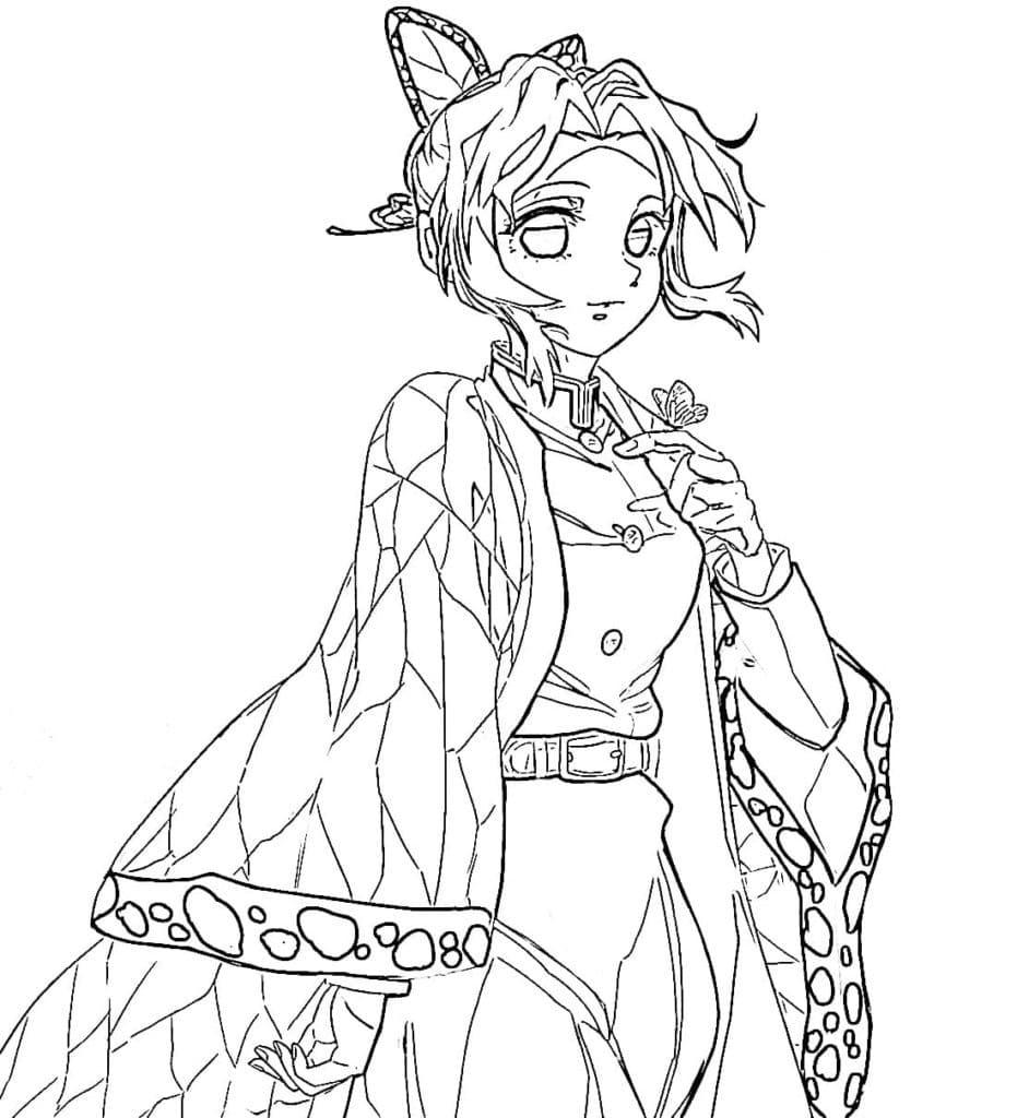 Shinobu Kochou di Anime Demon Slayer da colorare