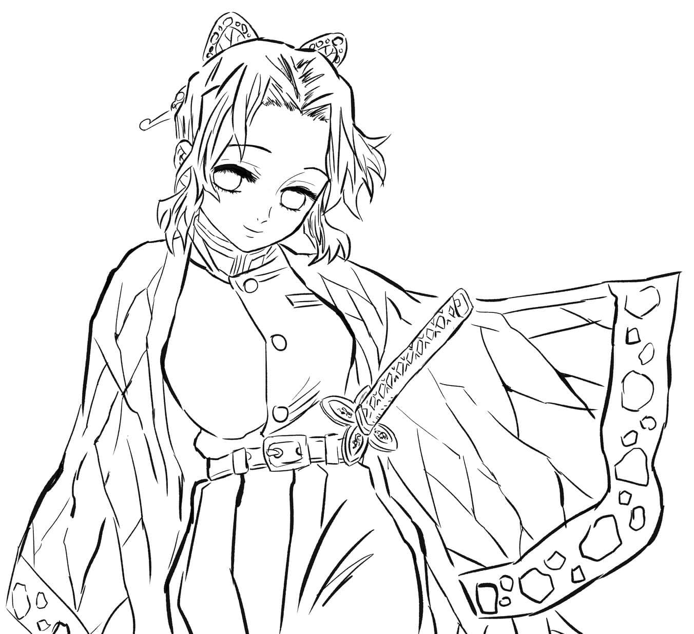 Shinobu Kochou in Demon Slayer da colorare