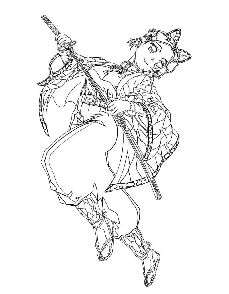 Shinobu Kochou nell'anime Demon Slayer da colorare