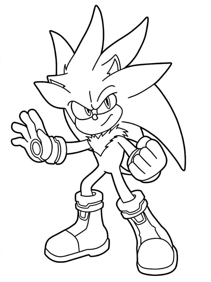 Silver the Hedgehog animato da colorare