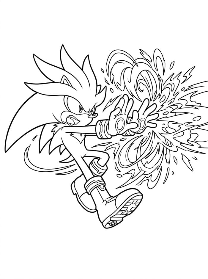 Silver the Hedgehog attacca da colorare