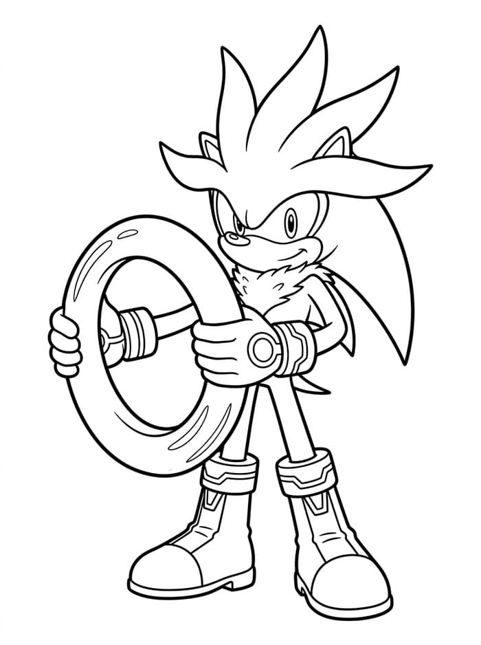 Silver the Hedgehog e l'Anello d'Oro da colorare