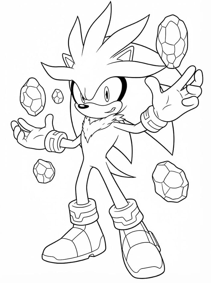 Silver the Hedgehog fantastico da colorare